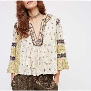 Free People But I Like It Top in Ivory Boho Size XS